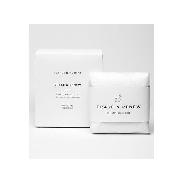 DOUBLE SIDE FACIAL CLOTHS (MUSELINA DE LIMPIEZA) PESTLE&MORTAR. 3 UNID